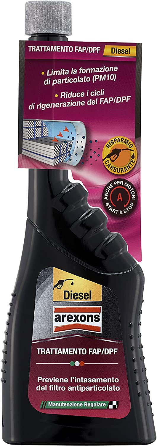 Arexons Additivo Diesel Trattamento Filtro FAP/DPF, 250 ml, Adatto per  Tutti i Motori Diesel, Pulizia Rapida Iniettori, Ottimizza Processo  Combustione, Restituisce Potenza al Motore, Riduce Consumo