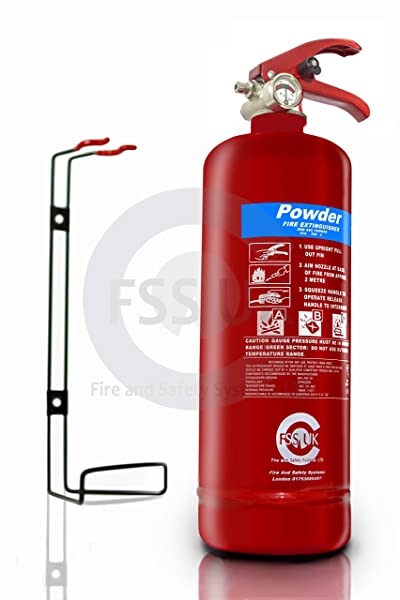 FSS UK – Estintori a polvere ABC, 2 kg, ottima qualità. Marchio CE. Ideali  per case, cucine, posti di lavoro, uffici, auto, furgoni, magazzini,  garage, hotel e ristoranti